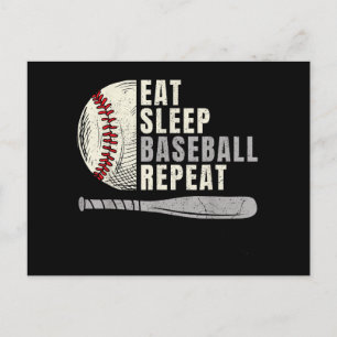 Eat Sleep Baseball Repeat Funny Baseball Player  Postcard