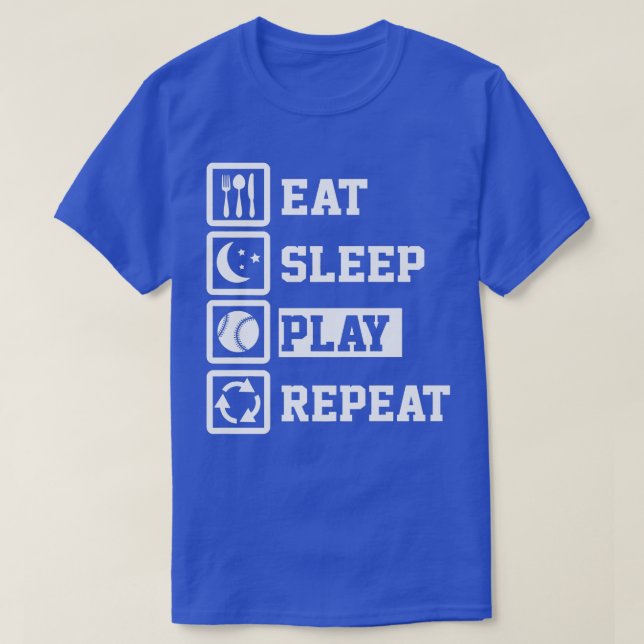 Eat Sleep Baseball Repeat Funny Baseball Player Pr T-Shirt (Design Front)