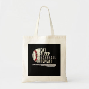 Eat Sleep Baseball Repeat Funny Baseball Player Tote Bag