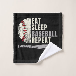 Eat Sleep Baseball Repeat Funny Baseball Player Wash Cloth