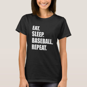 Eat. Sleep. Baseball. Repeat. Funny Baseball Premi T-Shirt