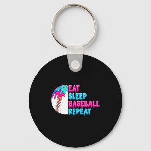 Eat sleep baseball repeat funny boys baseball drip key ring