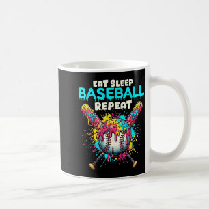 Eat Sleep Baseball Repeat Funny Ice Cream Drip Cro Coffee Mug