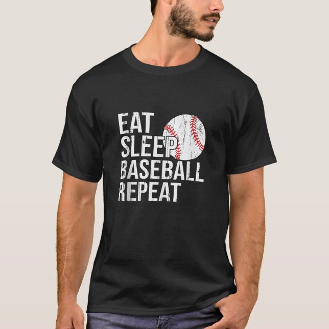 Eat Sleep Baseball Repeat Gifts For Men Women Fath T-Shirt (Front)