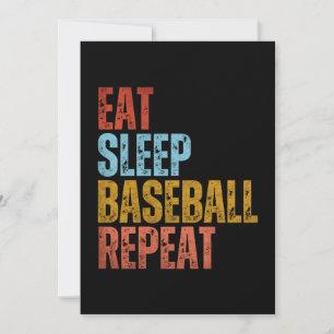 EAT SLEEP BASEBALL REPEAT INVITATION