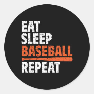 Eat Sleep Baseball Repeat Practice Classic Round Sticker