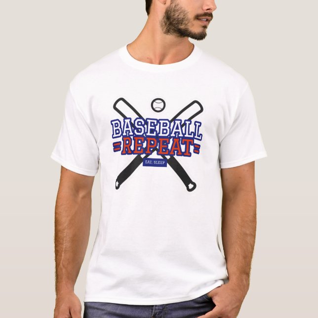 Eat Sleep Baseball Repeat T-Shirt (Front)