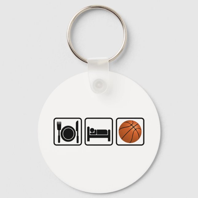 Eat, Sleep, Basketball Key Ring (Front)