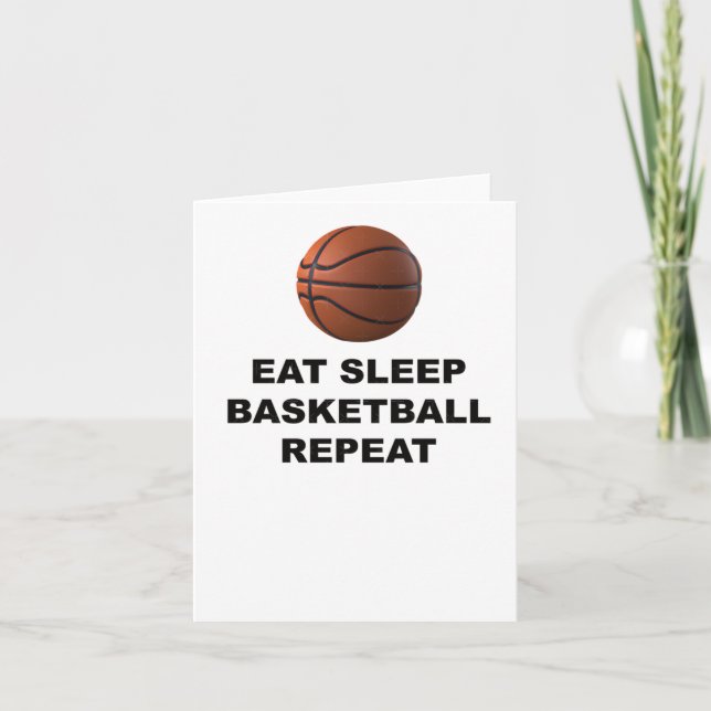 Eat Sleep Basketball Repeat 2  Card (Front)