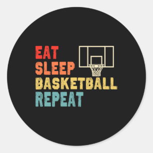 Eat Sleep Basketball Repeat apparel for girls Classic Round Sticker