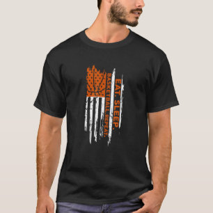 Eat Sleep Basketball Repeat Basketball American Fl T-Shirt