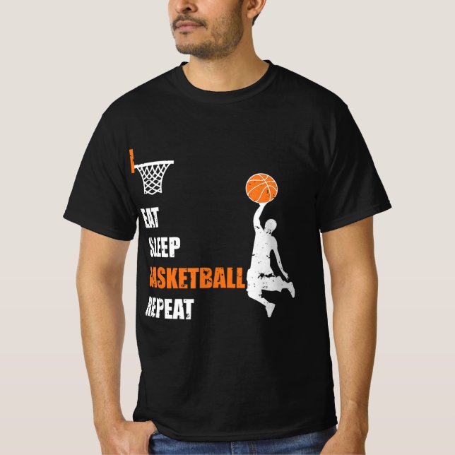 Eat Sleep Basketball Repeat  Basketball Boys and G T-Shirt (Front)