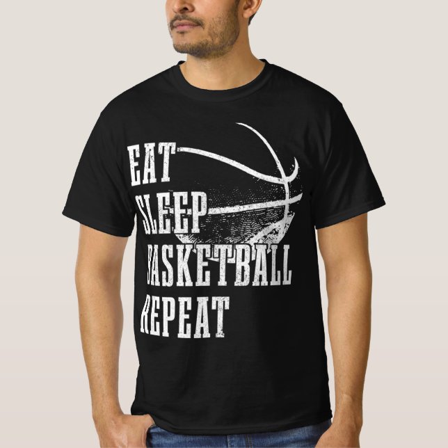 Eat Sleep Basketball Repeat Basketball Player Coac T-Shirt (Front)