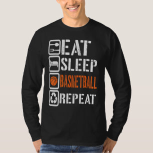 Eat Sleep Basketball Repeat Basketball Players Rou T-Shirt