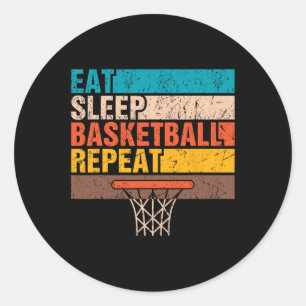 Eat. Sleep. Basketball. Repeat. Basketball Youths  Classic Round Sticker