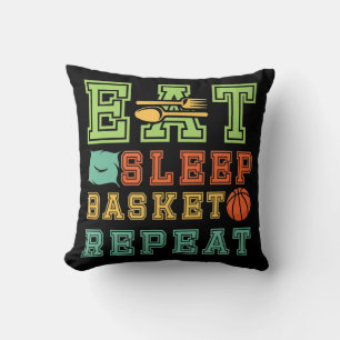 Eat. Sleep. Basketball. Repeat. Basketball Youths Cushion