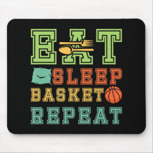 Eat. Sleep. Basketball. Repeat. Basketball Youths Mouse Pad
