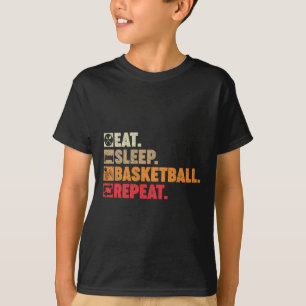 Eat Sleep Basketball Repeat Boy Girl Basketball Pl T-Shirt