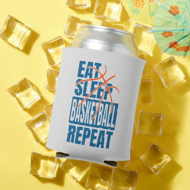 EAT SLEEP BASKETBALL REPEAT CAN COOLER (In Situ Summer)