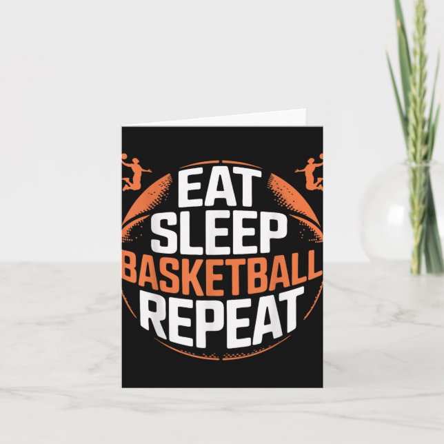 Eat Sleep Basketball Repeat  Card (Front)