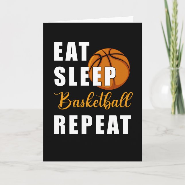 Eat Sleep Basketball Repeat Card (Front)