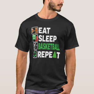 Eat Sleep Basketball Repeat Christmas Pajama  Teen T-Shirt