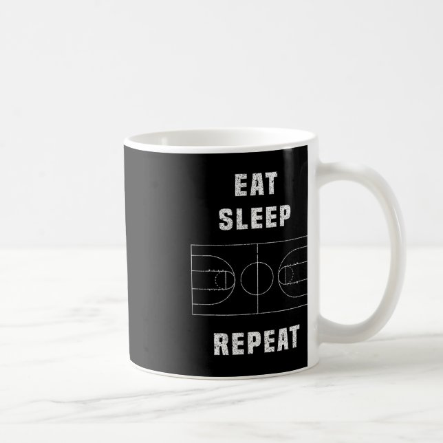 eat sleep basketball repeat  coffee mug (Right)