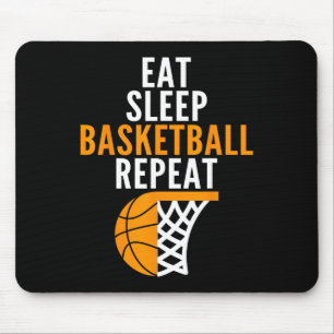 eat sleep basketball repeat court ball players fan mouse pad