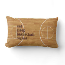 Eat Sleep Basketball Repeat Court Pillow