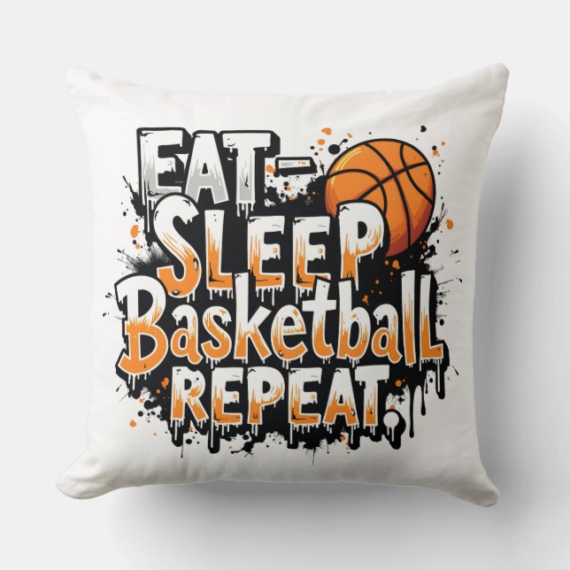 Eat sleep basketball repeat cushion (Front)