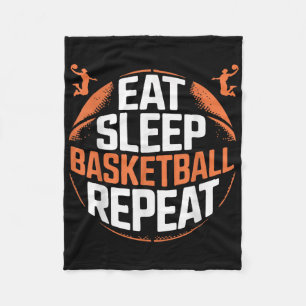 Eat Sleep Basketball Repeat Fleece Blanket