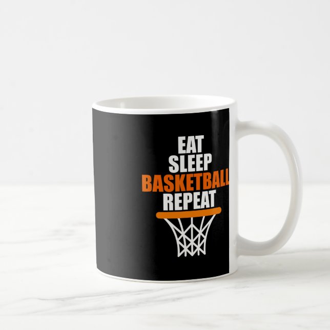 Eat. Sleep. Basketball. Repeat.  for basketball fa Coffee Mug (Right)