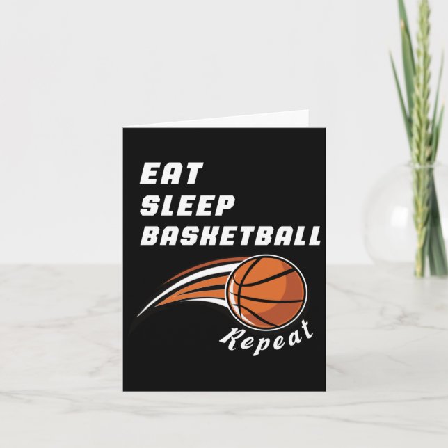 Eat Sleep Basketball Repeat Funny  Card (Front)