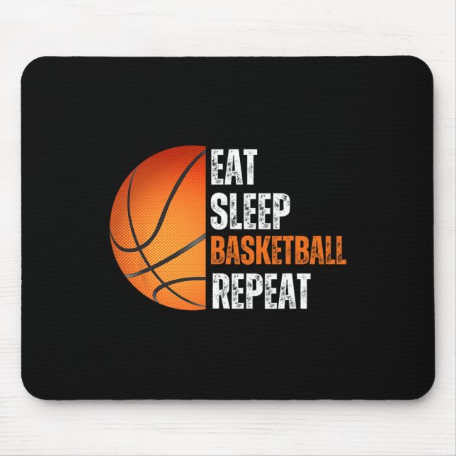 Eat Sleep Basketball Repeat Gift For Basketball Fa Mouse Pad (Front)