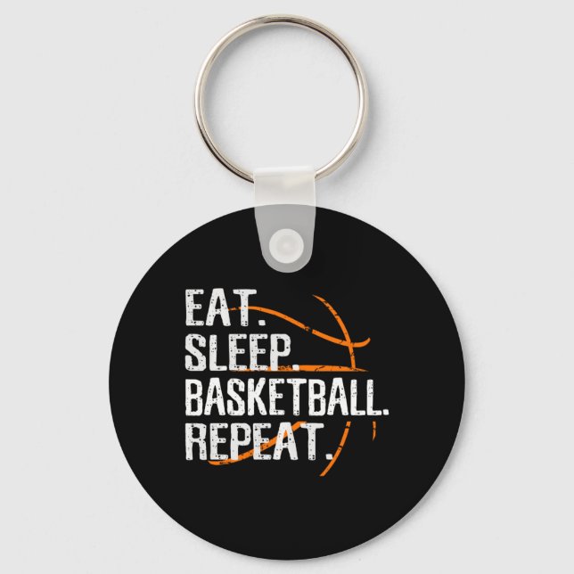 Eat Sleep Basketball Repeat - Gift For Basketball  Key Ring (Front)