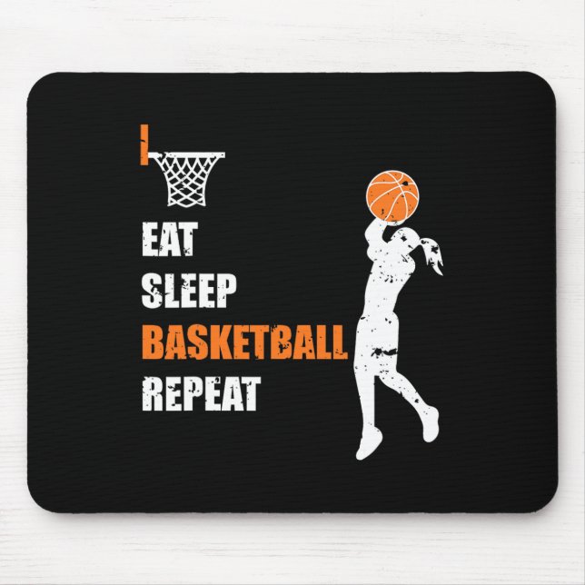 Eat Sleep Basketball Repeat Girls Basketball Playe Mouse Pad (Front)