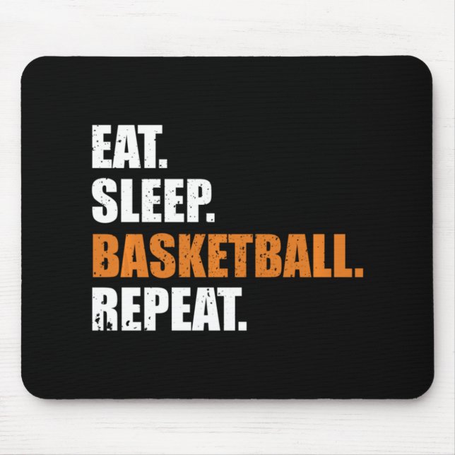 Eat Sleep Basketball Repeat Hoodie Mouse Pad (Front)