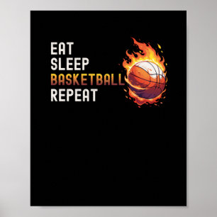 Eat Sleep Basketball Repeat Jersey For Girls Boys Poster