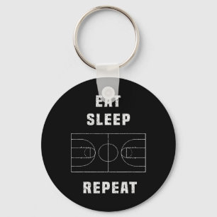 eat sleep basketball repeat  key ring