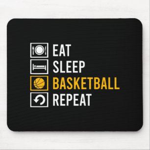 EAT SLEEP BASKETBALL REPEAT  MOUSE PAD