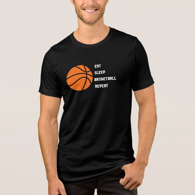 Eat Sleep Basketball Repeat on Unisex  Tri-Blend Shirt (Front)
