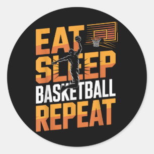 Eat Sleep Basketball Repeat, Player, Boys, Girls B Classic Round Sticker