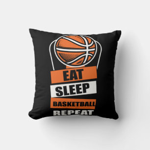 Eat Sleep Basketball Repeat Player Coach Fans Love Cushion