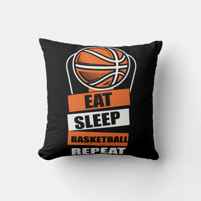 Eat Sleep Basketball Repeat Player Coach Fans Love Cushion (Front)