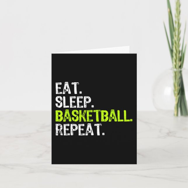 Eat Sleep Basketball Repeat Player Fun Cool Lover  Card (Front)