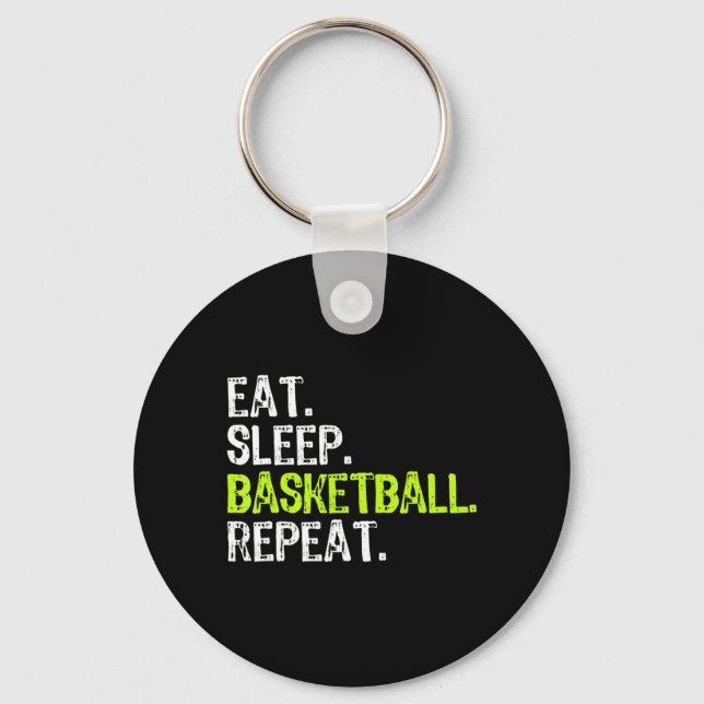Eat Sleep Basketball Repeat Player Fun Cool Lover  Key Ring (Front)