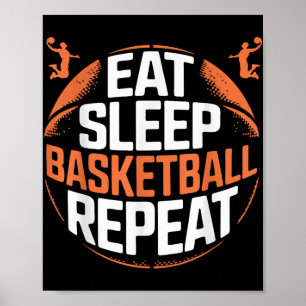 Eat Sleep Basketball Repeat Poster