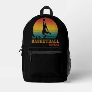 Eat Sleep Basketball Repeat Printed Backpack