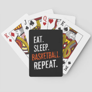 Eat Sleep Basketball Repeat Retro Vintage Playing Cards