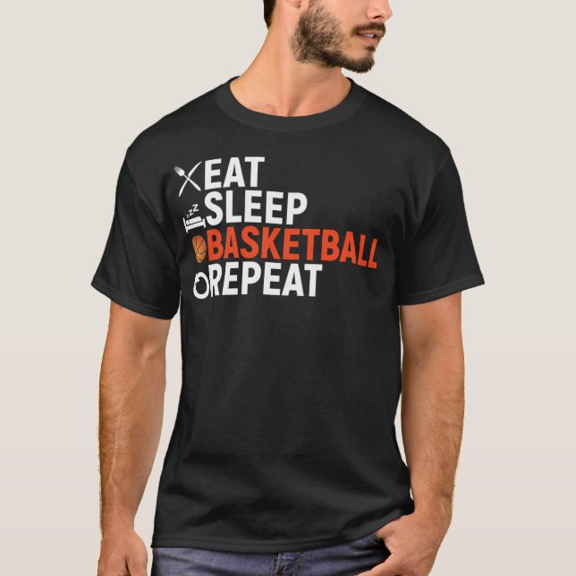 Eat Sleep Basketball Repeat T-Shirt (Front)